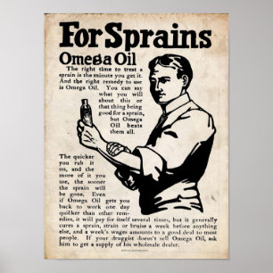 Vintage Omega Oil Pain Rub Print Poster