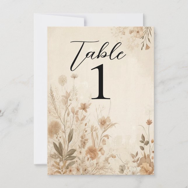 Vintage ömtålig blomster- botanisk boho bröllop  inbjudningar (Framsida)