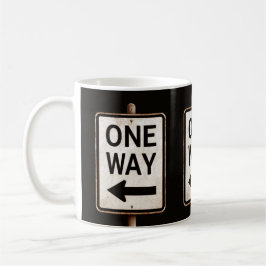 Vintage ONE WAY rost gatuskylt Kaffemugg