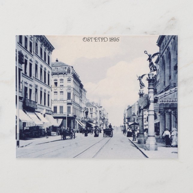 Vintage Oostende 1895 Vykort (Framsida)
