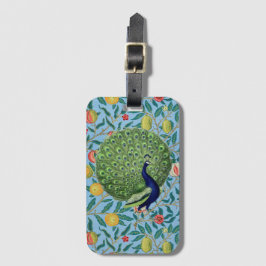 Vintage Open Fläkt Feathers Peacock Bagagebricka