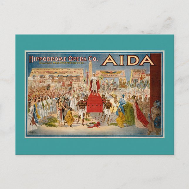 Vintage Opera Aida Artwork Vykort (Framsida)