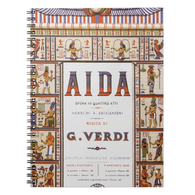 Vintage Opera Music, Egyptian Aida by Verdi Anteckningsbok (Framsidan)
