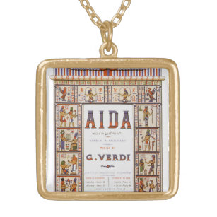 Vintage Opera Music, Egyptian Aida by Verdi Guldpläterat Halsband