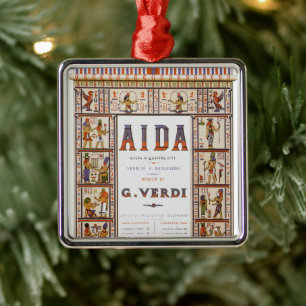 Vintage Opera Music, Egyptian Aida by Verdi Julgransprydnad Metall