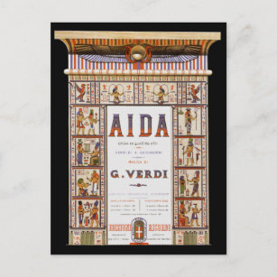 Vintage Opera Music, Egyptian Aida by Verdi Vykort