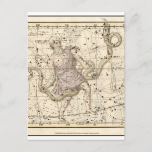 Vintage Ophiuchus Constellation Zodiac Vykort