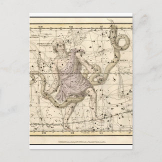 Vintage Ophiuchus Constellation Zodiac Vykort