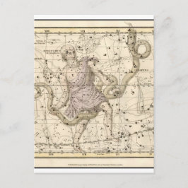 Vintage Ophiuchus Constellation Zodiac Vykort