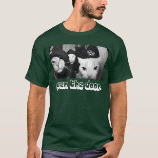 Vintage Öppen dörr Roligt Meme Gang Sarcastic Katt T Shirt