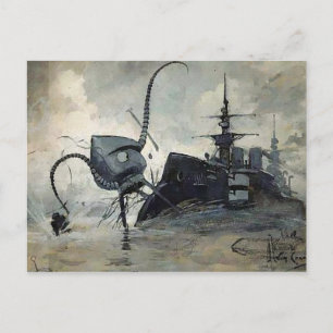 Vintage Opublicerad Krig i World Illustration Vykort