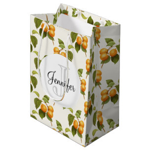 Vintage Orange Apricot Watercolor Mönster Monogram