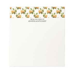 Vintage Orange Apricots Watercolor Mönster Anteckningsblock