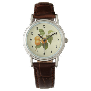 Vintage Orange Apricots Watercolor Teckning Armbandsur