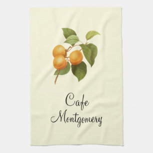 Vintage Orange Apricots Watercolor Teckning Kökshandduk