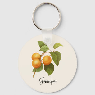 Vintage Orange Apricots Watercolor Teckning Nyckelring
