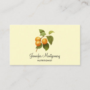 Vintage Orange Apricots Watercolor Teckning Visitkort