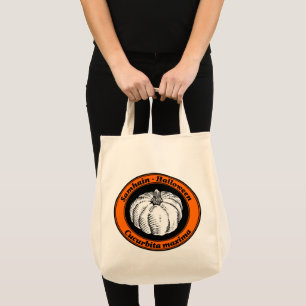 Vintage Orange Black Halloween Pumpkin Bläck Art Tygkasse