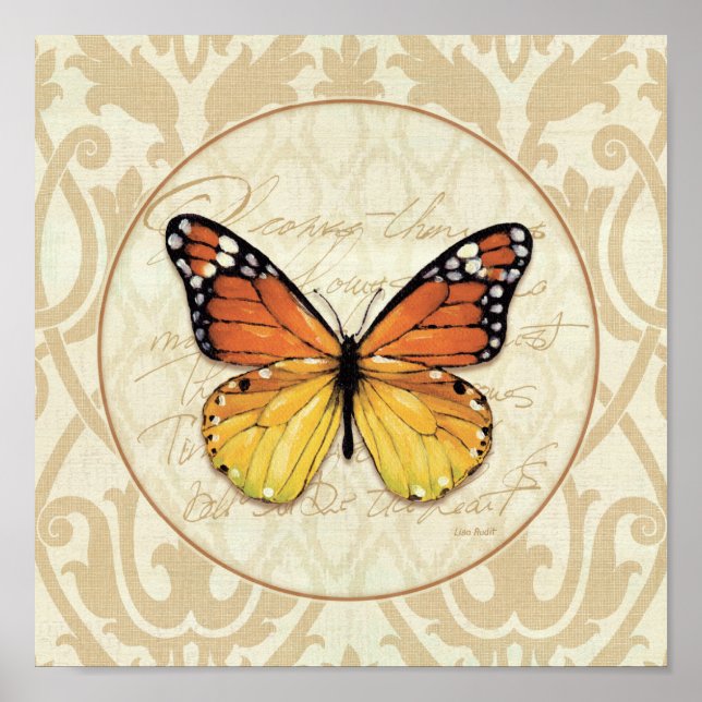 Vintage Orange Butterfly Poster (Framsidan)