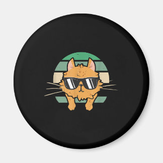 Vintage Orange Cat Lover Sunglasses Gift Magnet