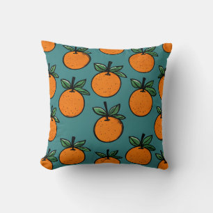 Vintage Orange Fruit Mönster Dekorativ kudde
