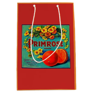 Vintage orange frukt annons röd på etiketten röd f