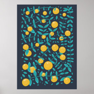Vintage Orange Frukt Poster