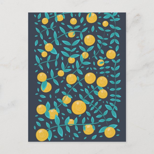 Vintage Orange Frukt Vykort (Framsida)