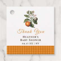 Vintage Orange Gingham Baby Shower Tack