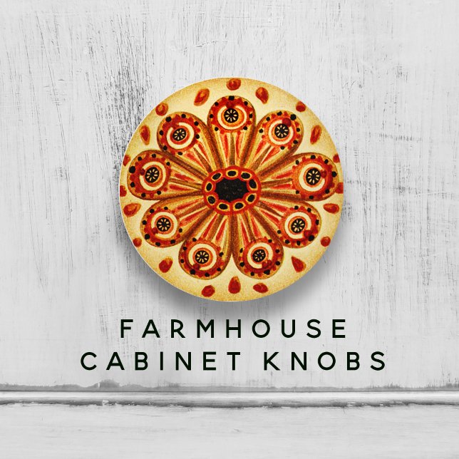 Vintage Orange Gult Marine Tunicate Illustrate Knopp (Vintage Orange Yellow Marine Tunicate Illustration Ceramic Knob)