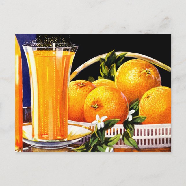 Vintage Orange Juice Annons Vykort (Framsida)
