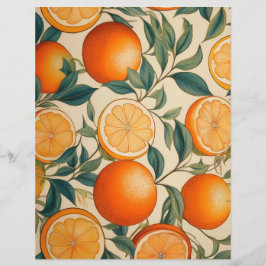 Vintage Orange Mönster Stationär Papper