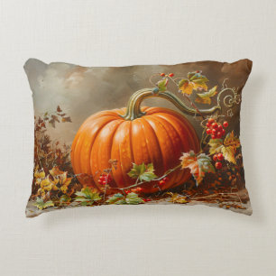 Vintage Orange Pumpkin-målning Prydnadskudde