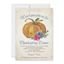 Vintage Orange Pumpkin Thanksgiving Dinner
