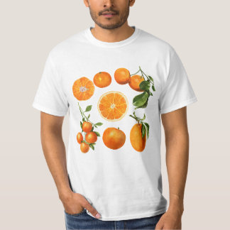 Vintage Orange Shirt Art Graphic Tee Fruit Shirt
