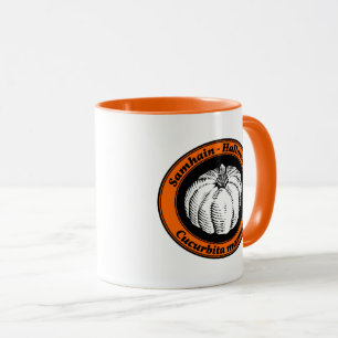 Vintage Orange Svart Halloween Pumpa Bläckkonst Mugg