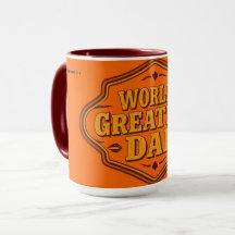 Vintage Orange Världens Bästa Pappa Mugg | Anpassn