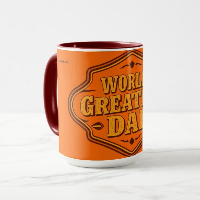 Vintage Orange Världens Bästa Pappa Mugg | Anpassn (Framsida vänster)