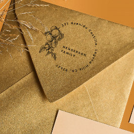 Vintage Oranges botaniska familjens Returadress Självfärgande Stämpel