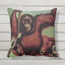 Vintage orangutans på träd kudde