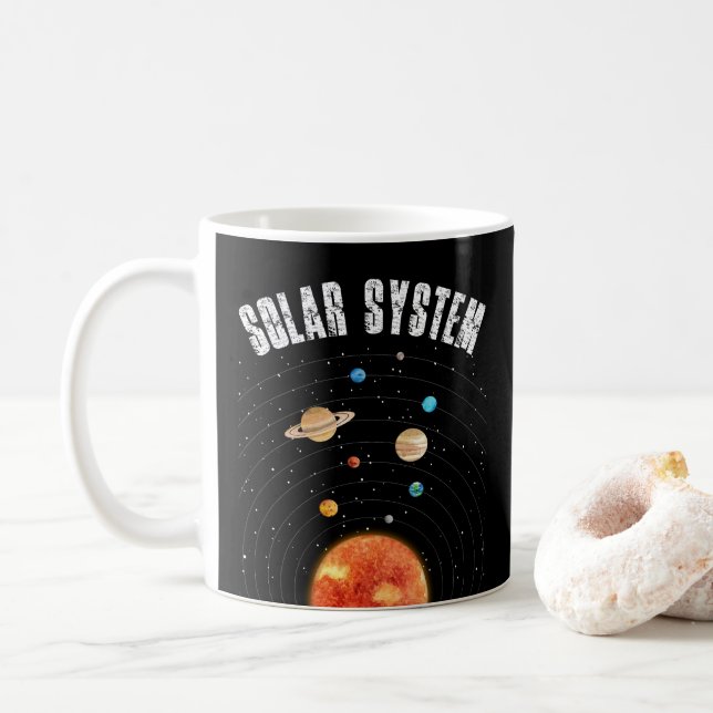 Vintage Orbit från planetens astronomi Älskare Kaffemugg (Med munk)