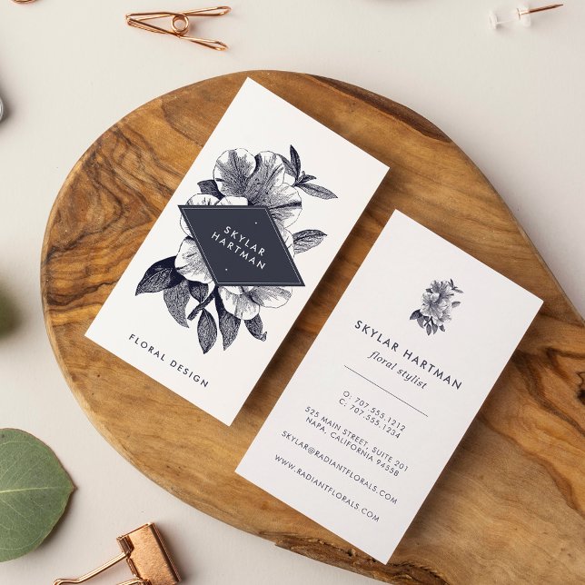 Vintage Orchid | LODRÄTS BLOMMIGT Visitkort (Skapare uppladdad)