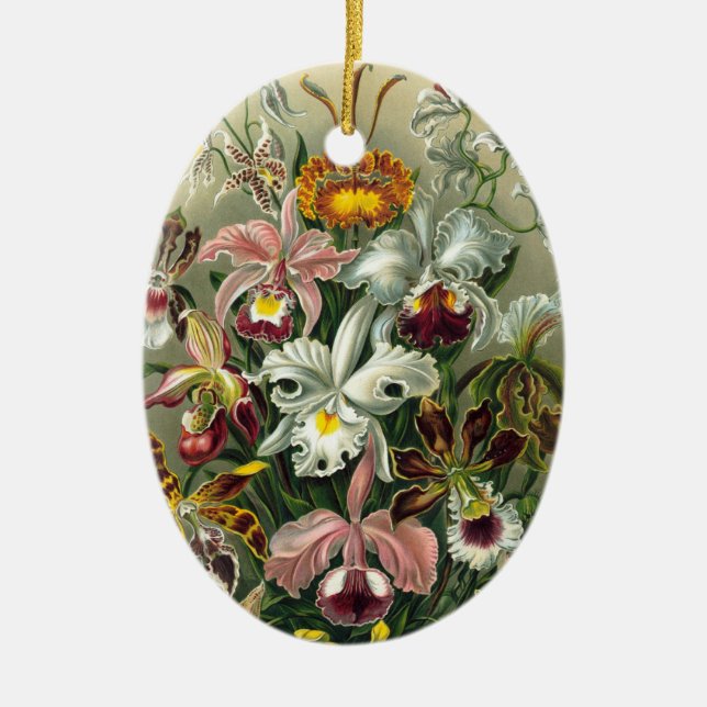 Vintage Orchids Julgransprydnad Keramik (Framsidan)