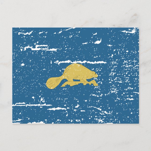 VINTAGE OREGON FLAGGA VYKORT (Framsida)