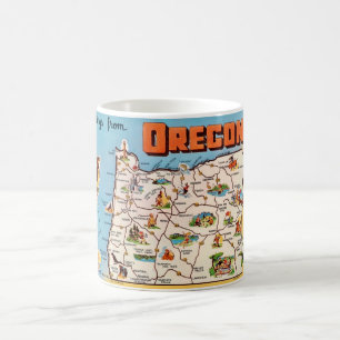 Vintage Oregon Karta Mugg