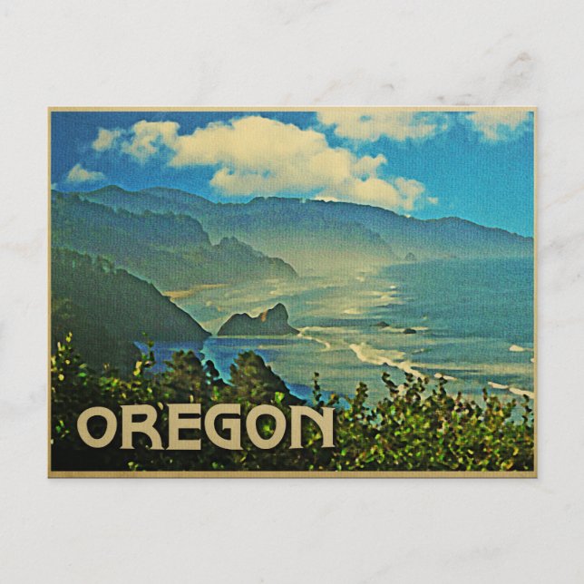 Vintage Oregon Kusten Vykort (Framsida)