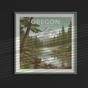 Vintage Oregon Poster