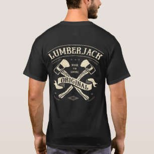 Vintage Original Lumberjack Korsade Yxor Tee Shirt