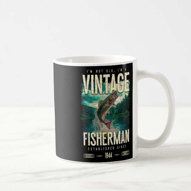 Vintage öringfiskare rolig fiske födelsedag 194 kaffemugg (Höger)