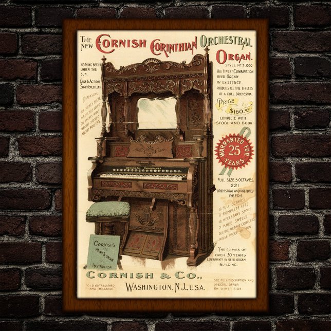 Vintage orkesterorgelreklam poster (Skapare uppladdad)